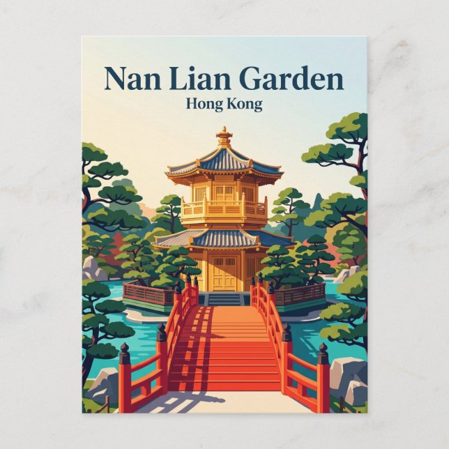 Nan Lian-trädgården Hongkong Vykort (Framsida)