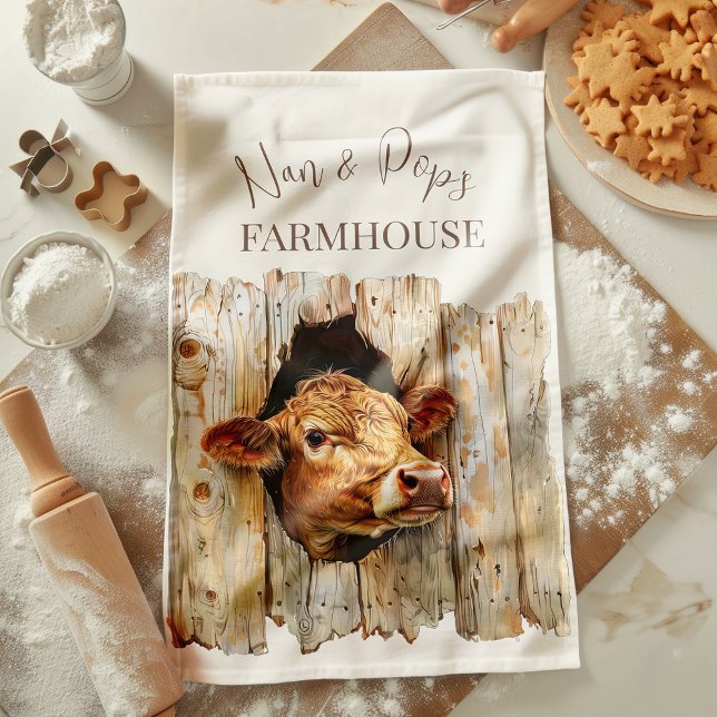 Nan & Pop's Farmhouse Cute Country Farm Cow Kökshandduk (Skapare uppladdad)