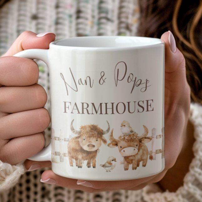Nan & Pop's Farmhouse Cute Country Farm Kaffemugg (Skapare uppladdad)