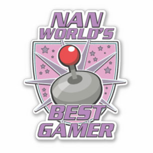 Nan Världens bästa gamer retro logotyp Klistermärken