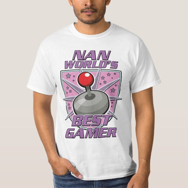 Nan Världens bästa gamer retro logotyp T Shirt (Framsida)