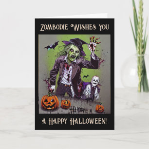 Nån zombie önskar dig en glad Halloween Kort
