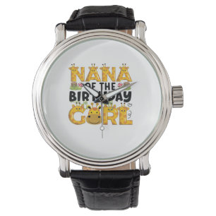 Nana 1st Birthday Girl Giraffe Temaparty Zoo Saf Armbandsur