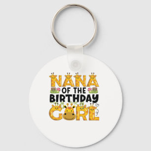 Nana 1st Birthday Girl Giraffe Temaparty Zoo Saf Nyckelring