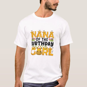 Nana 1st Birthday Girl Giraffe Temaparty Zoo Saf T Shirt