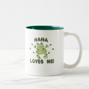 Nana älskar mig grodan Två-Tonad mugg