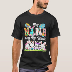 Nana älskar påskharar grupp harar flugbindel t shirt