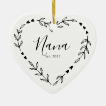 Nana År Est. Jul Keramisk Ornament