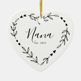 Nana År Est. Jul Keramisk Ornament
