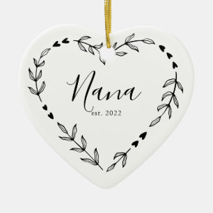 Nana År Est. Jul Keramisk Ornament