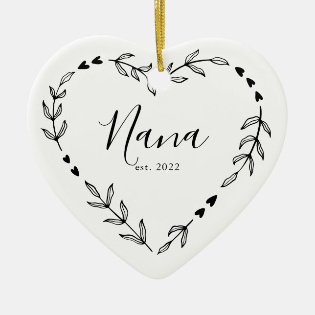 Nana År Est. Jul Keramisk Ornament (Framsidan)
