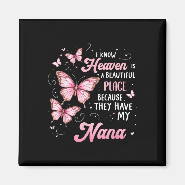 Nana är min gardiska ängel på minnesdagen i himlen magnet (Framsidan)