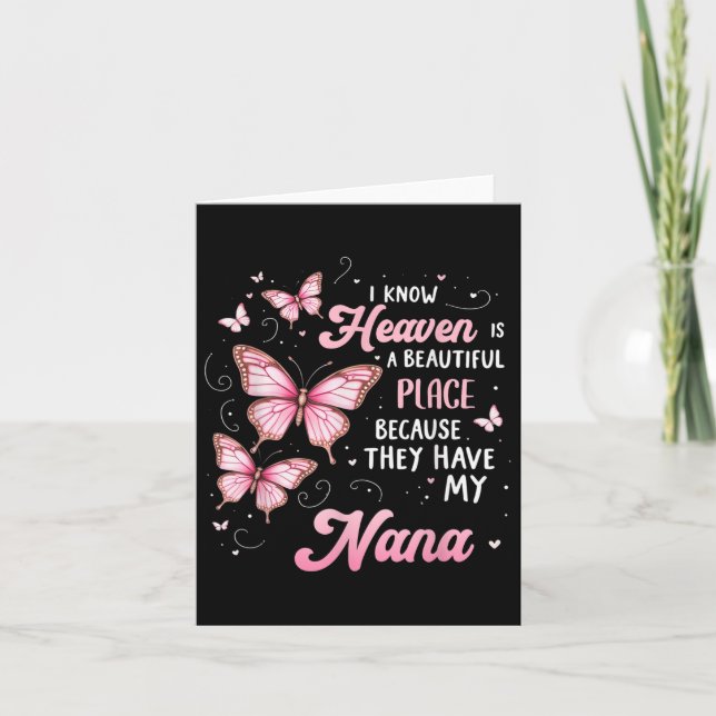 Nana är min skyddsängel i himlen minnesdag kort (Framsida)