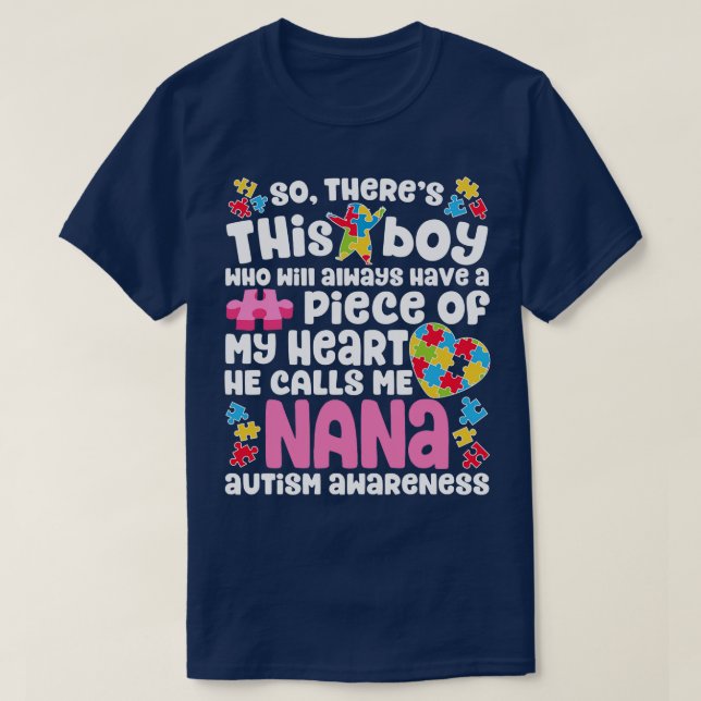 Nana Autism för manar Women Boys Girls Kids Lärare T Shirt (Design framsida)