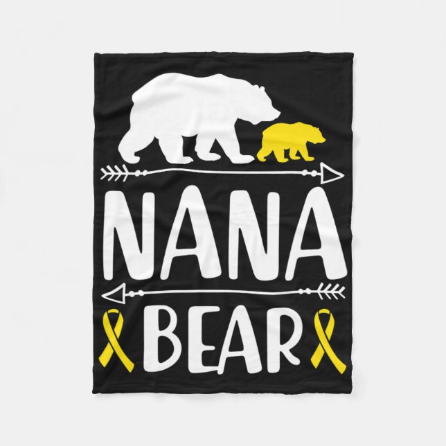 Nana Bear Children Cancer Awareness Grandma of a Fleecefilt (Framsidan)
