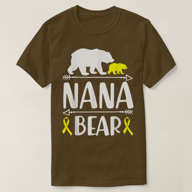 Nana Bear Children Cancer Awareness Grandma of a T Shirt (Design framsida)