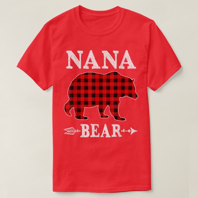 Nana Bear jul jul Pajama Red Play Buffalo Famil T Shirt (Design framsida)