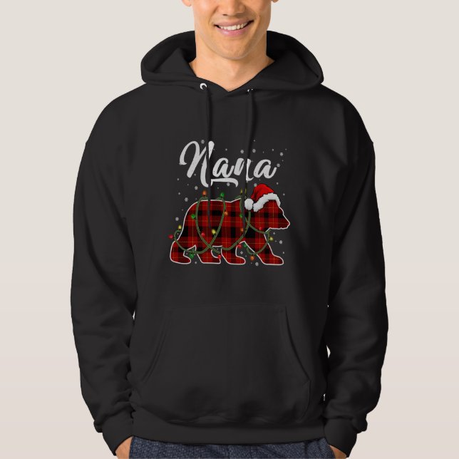 Nana Bear Julafton Red Play Matching Familjejulen Hoodie (Framsida)