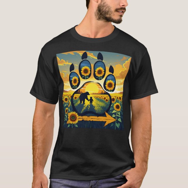 Nana Bear Sunblomma Mors dag T Shirt (Framsida)