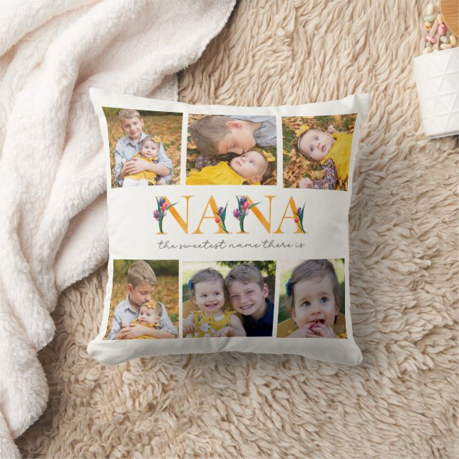 Nana Blommigt Anpassningsbar Photo Tulips Dekorati Kudde (Filt)