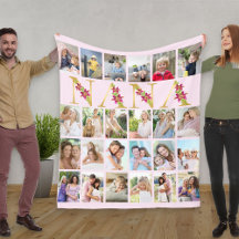 Nana Blommigt Brev 24 Lodrät Photo Collage Rosa