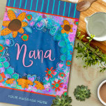 Nana Blue Söt Blommigt Rand Roligt Personlig Kökshandduk<br><div class="desc">Söt Colorful Nana Blommigt Personlig Message Towels. De här söt handskrivna Nana chic handdukar är perfekt för att ge ditt kök lite glädje. Oavsett om du är en säsongsbetonad kock eller en aspirerande hemkock, så gör de här handdukarna perfekten till en kulinarisk äventyr. De ger också fina gåvor till din...</div>