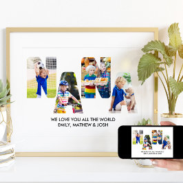 NANA Brev Cutout Photo Collage Barnbarn Namn Poster