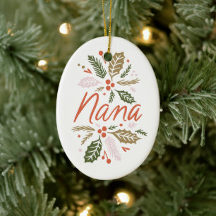 Nana Bright Holly-julfoto Julgransprydnad Keramik