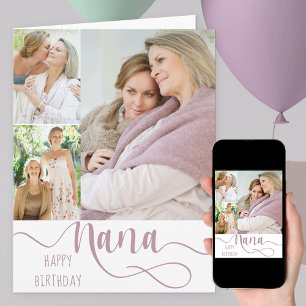 Nana Calligraphy 3 Photo Grattis på födelsedagen Kort