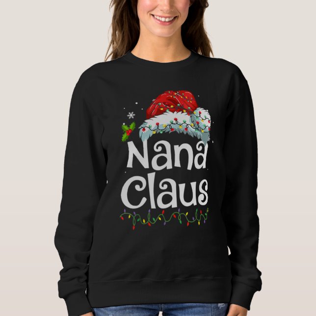 Nana Claus  Christmas Pajama Family Matching Xmas  T Shirt (Framsida)
