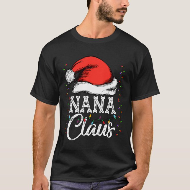 Nana Claus Funny Santa Grandmas julgåva till T Shirt (Framsida)