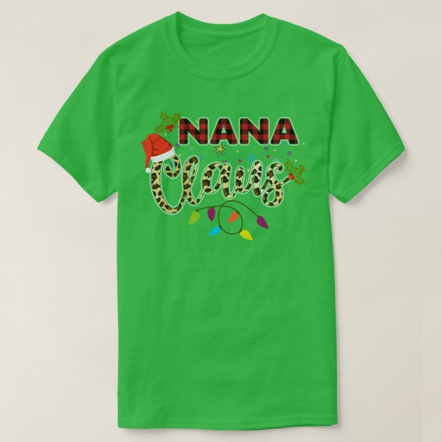 Nana Claus Grandma Santa Buffalo Play Leopard Xma T Shirt (Design framsida)