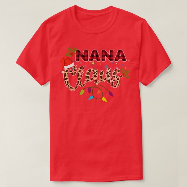 Nana Claus Grandma Santa Buffalo Play Leopard Xma T Shirt (Design framsida)