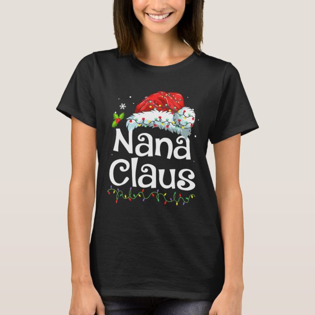 Nana Claus jul-familjen Pajama som matchar Julafto T Shirt (Framsida)