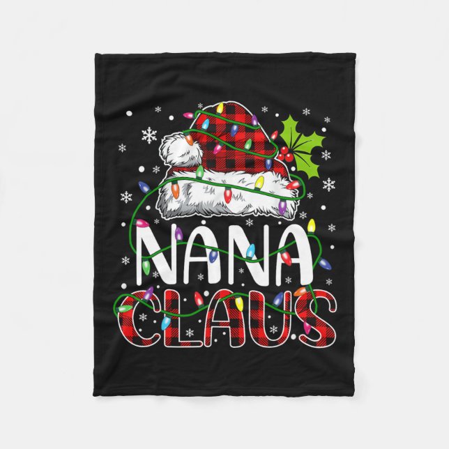 Nana Claus jul Ljus Matching Family Julafton P Fleecefilt (Framsidan)