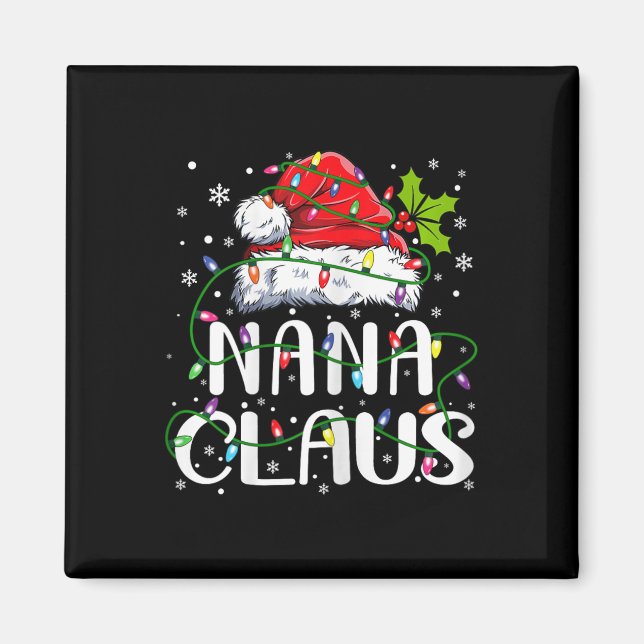 Nana Claus jul Santa Hat Matching Family Xma Magnet (Framsidan)