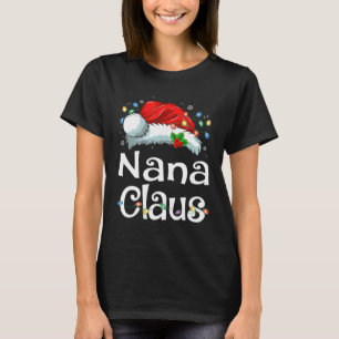 Nana Claus Julafton Santa Matching Familjejul Pa T Shirt