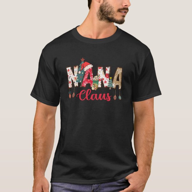 Nana Claus-julfamiljen som matchar Julafton Light  T Shirt (Framsida)