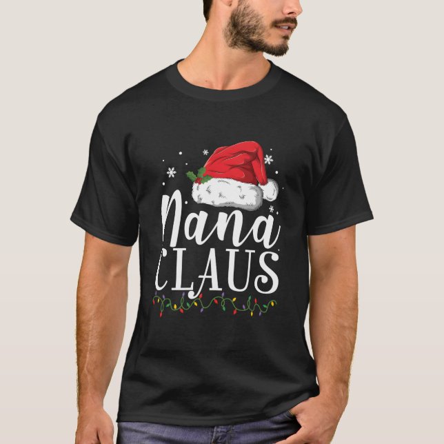 Nana Claus Pajamas Santa T Shirt (Framsida)