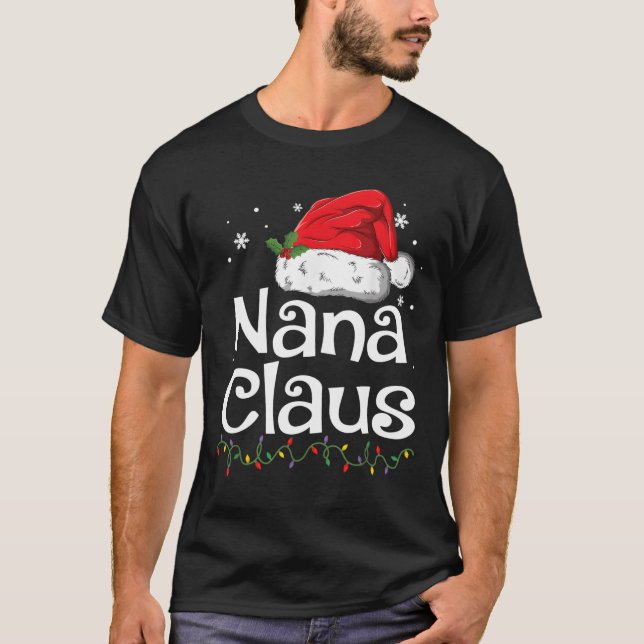 Nana Claus Pyjamas Santa T Shirt (Framsida)