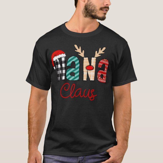 Nana Claus Reindeer jul T Shirt (Framsida)