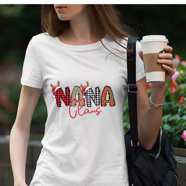 Nana Claus Retro juldesign T-shirt (Skapare uppladdad)