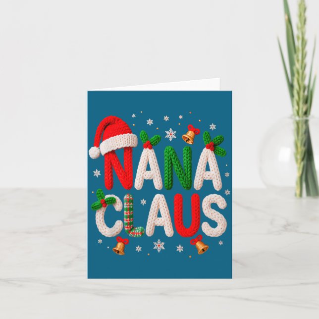 Nana Claus Santa Claus Crochet &amp; Knitting Love Kort (Framsida)