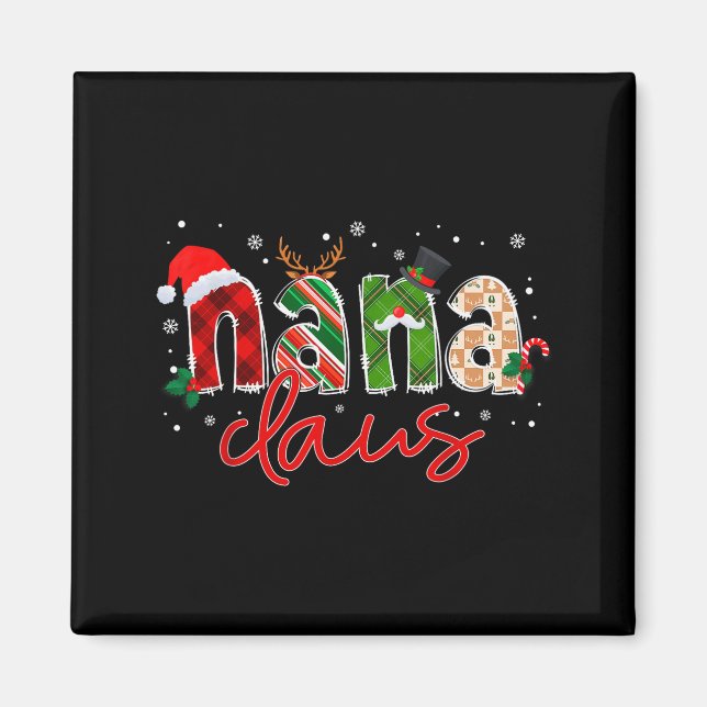 Nana Claus Santa Claus Family Matching Christmas P Magnet (Framsidan)