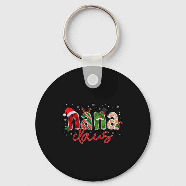 Nana Claus Santa Claus Family Matching Christmas P Nyckelring (Framsida)