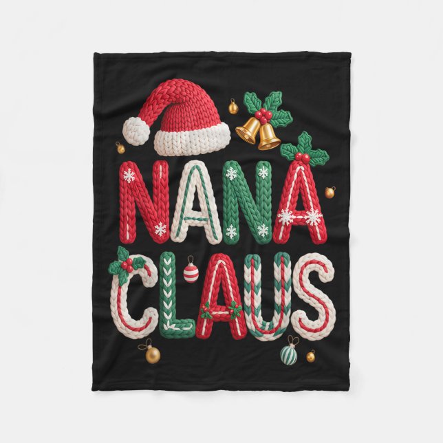 Nana Claus Santa Claus Grandma Family Matching Chr Fleecefilt (Framsidan)