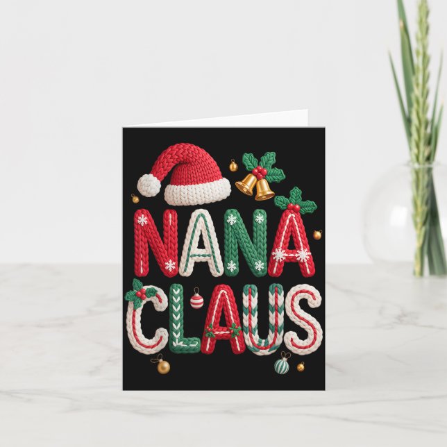 Nana Claus Santa Claus Grandma Family Matching Chr Kort (Framsida)
