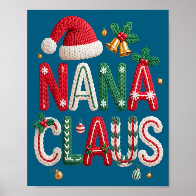 Nana Claus Santa Claus Grandma Family Matching Chr Poster (Framsidan)