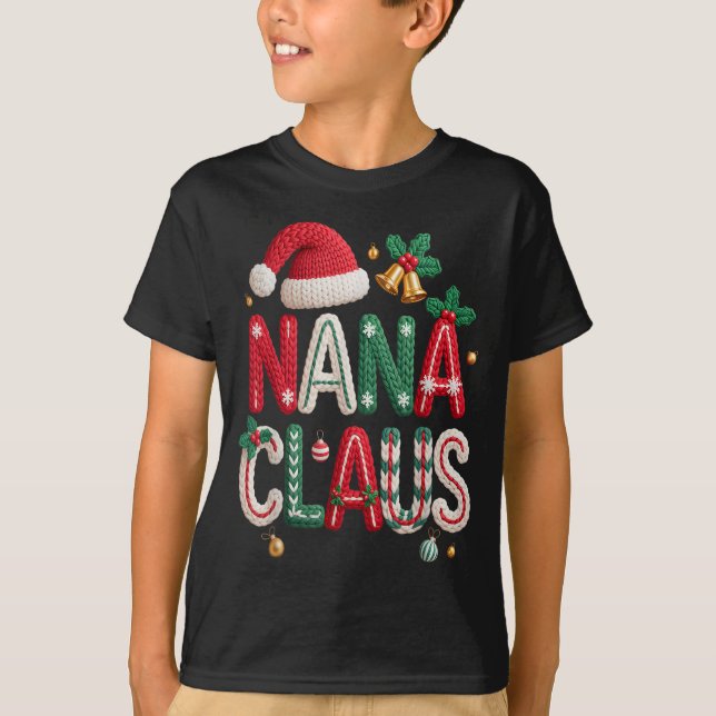 Nana Claus Santa Claus Grandma Family Matching Chr T Shirt (Framsida)