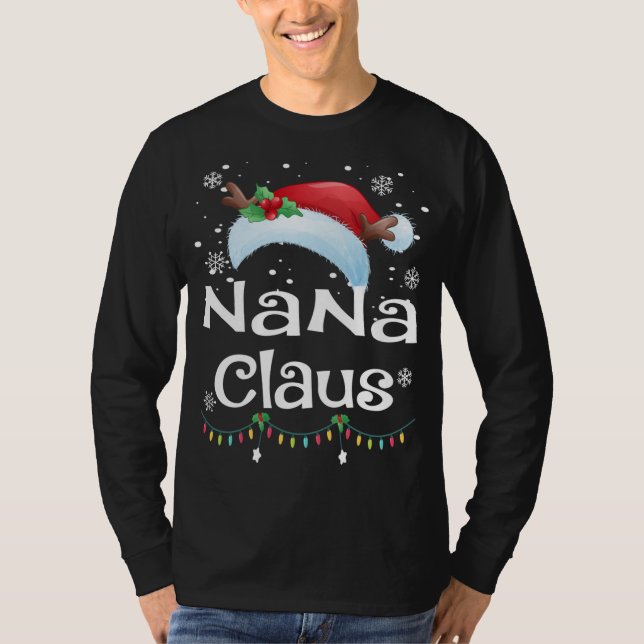 Nana Claus Santa Matching Family Pajama T Shirt (Framsida)